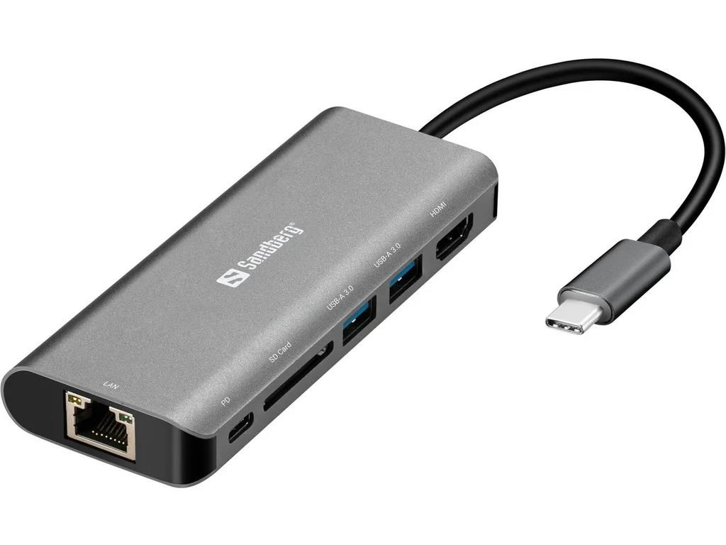 Sandberg USB-C Dock HDMI+LAN+SD+USB100W0 