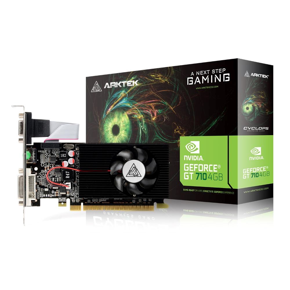 ARKTEK VGA NVIDIA GeForce GT 710 4GB,  GT 710,  4GB DDR3,  1xHDMI,  1xDVI,  1xVGA0 