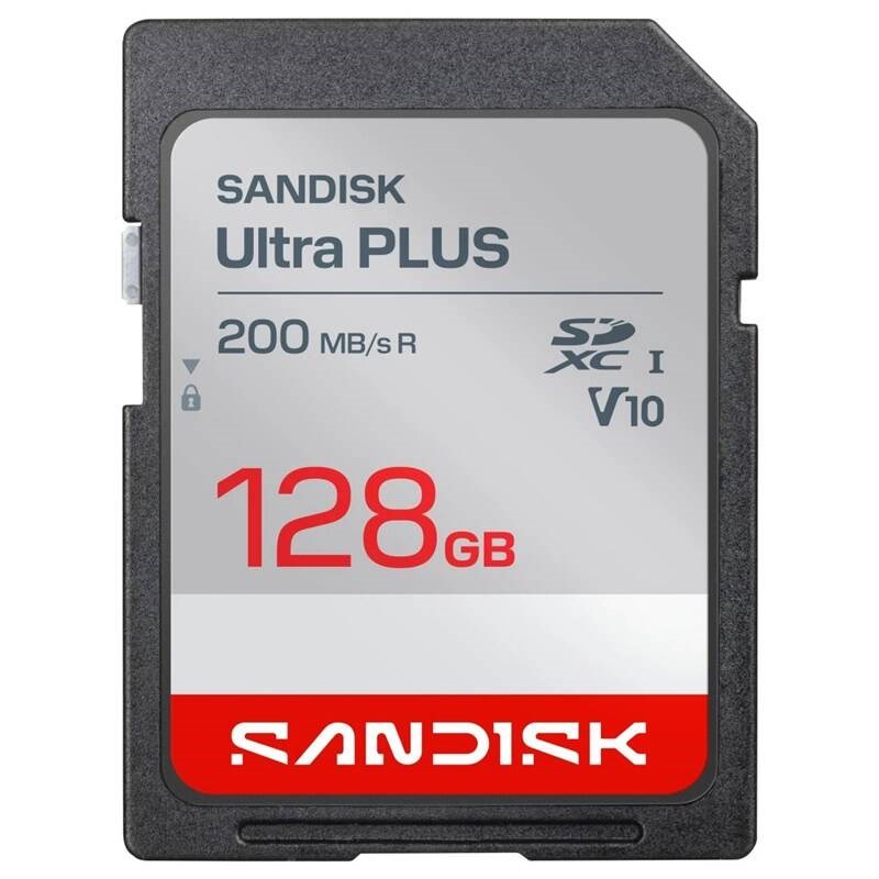 Sandisk Ultra PLUS SDXC karta 128GB UHS-I,  V10,  U1,  C10,  (200MB/ s)0 