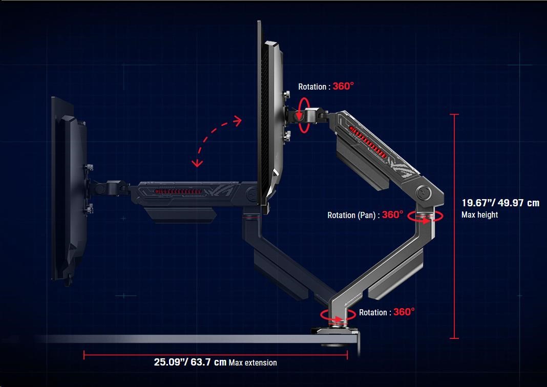 ASUS AAS01R ROG Ergo Monitor Arm5 