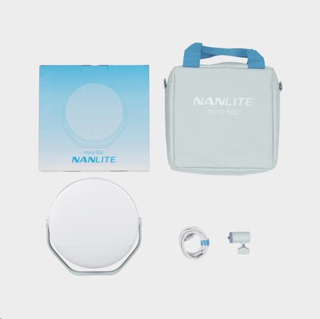 Nanlite Miro 60c LED Full-color Round Panel Light  (Mint Blue)1 