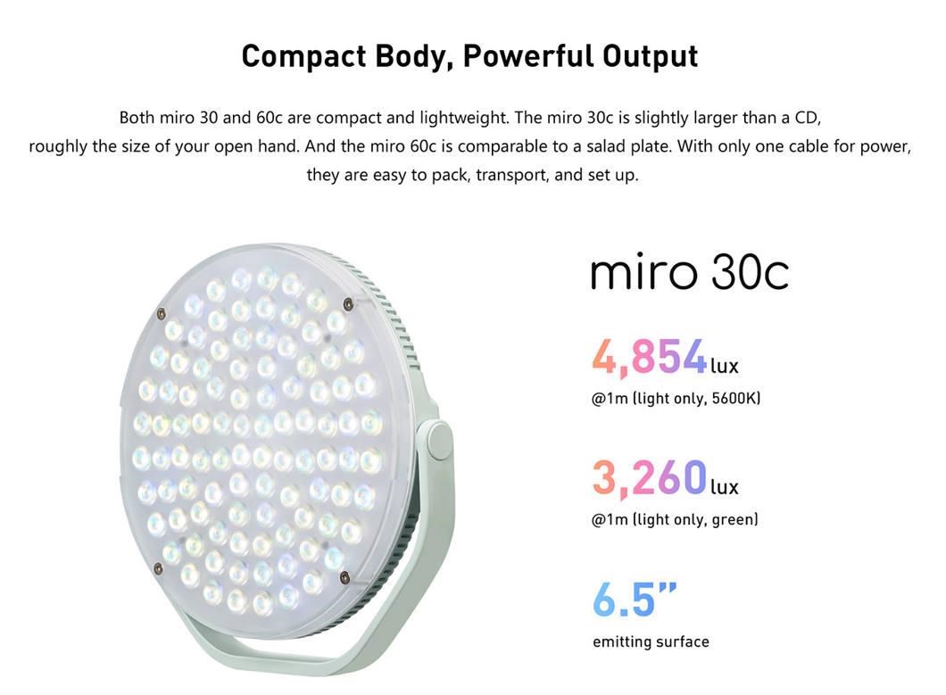 Nanlite Miro 60c LED Full-color Round Panel Light  (Mint Blue)5 