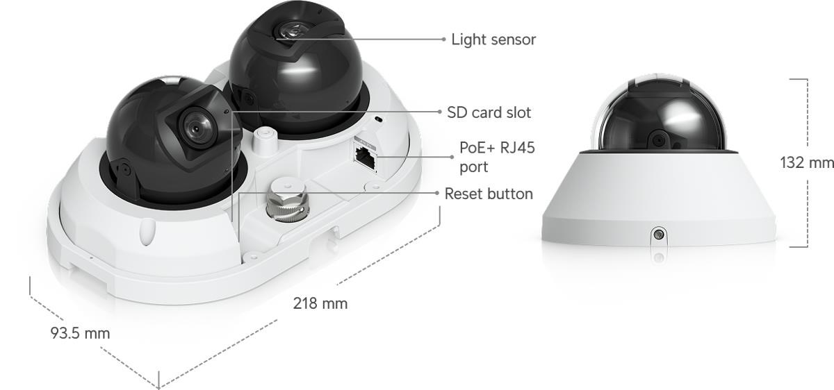 UBNT AI Multi Sensor 2,  UniFi Protect panoramatická IP kamera,  16MP,  bílá2 