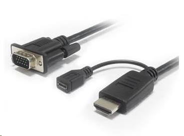PREMIUMCORD prevodník HDMI na VGA s napájaním microUSB0 