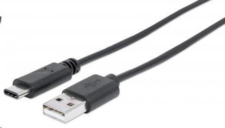 MANHATTAN USB kábel 2.0 C,  C samec /  A samec,  1 m,  čierna2 