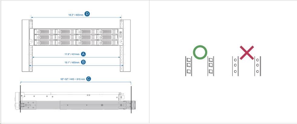 QNAP RAIL-B02 sada kolejnic, ližiny1 