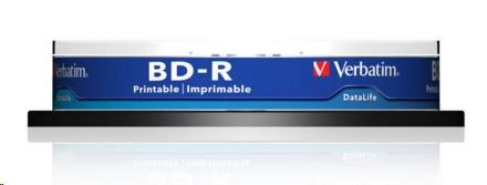 VERBATIM BD-R SL Datalife (10-pack)Blu-Ray/ Spindle/ 6x/ 25GB Wide Printable1 