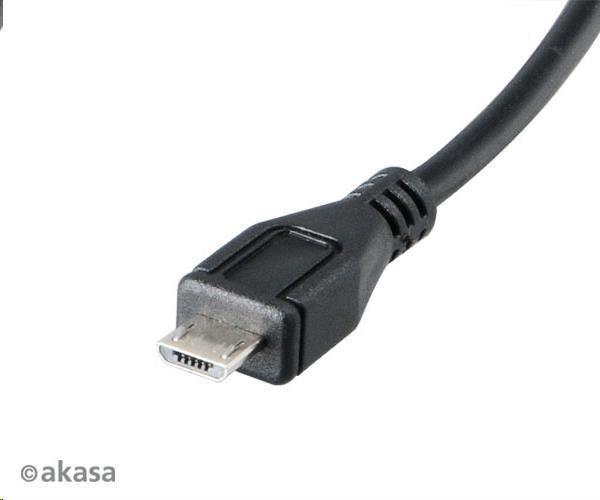 AKASA USB OTG Micro USB samec na USB typ A samica redukčný kábel,  15 cm2 