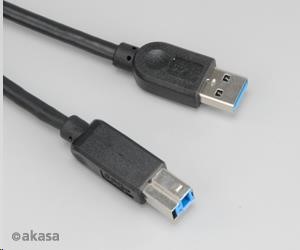 AKASA USB kábel,  samec A na samec B USB 3.0,  150 cm,  čierna0 