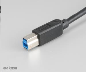 AKASA USB kábel,  samec A na samec B USB 3.0,  150 cm,  čierna1 