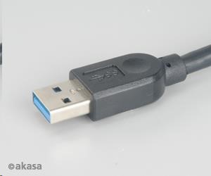 AKASA USB kábel,  samec A na micro B samec USB 3.0,  100 cm,  čierna2 
