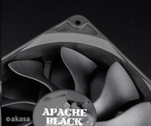 Ventilátor AKASA APACHE Black,  120 x 25 mm,  PWM regulácia,  extra výkonný a tichý,  HDB ložisko,  IP542 