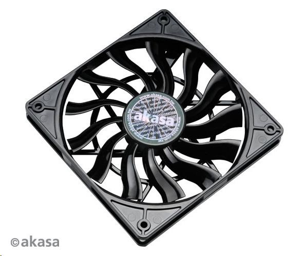 Ventilátor AKASA Slimfan,  120 x 15 mm,  klzné ložisko,  pre systémy HTPC,  PWM 4pin0 