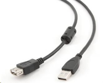 Kábel USB GEMBIRD 2.0 A-A predĺženie 4, 5 m (čierne,  HQ s feritovým jadrom)0 