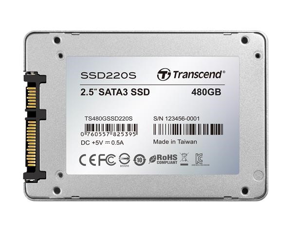 TRANSCEND SSD 220S 480GB,  SATA III 6Gb/ s,  TLC,  hliníkové puzdro5 