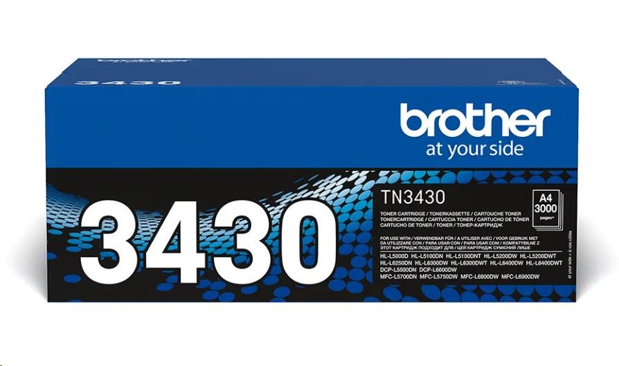 Toner BROTHER TN-3430 ( HL-L5xxx,HL-L6xxx, DCP/MFC-L5xxx, DCP/MFC-L6xxx,3 000 ks. A4)1 