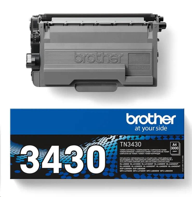 Toner BROTHER TN-3430 ( HL-L5xxx, HL-L6xxx,  DCP/ MFC-L5xxx,  DCP/ MFC-L6xxx, 3 000 ks. A4)0 