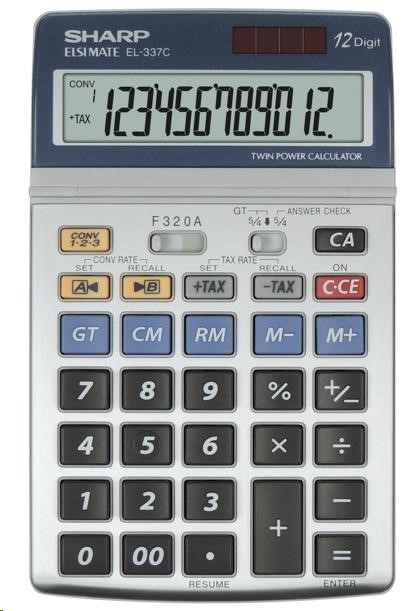SHARP kalkulačka - EL337C - stříbrná0 