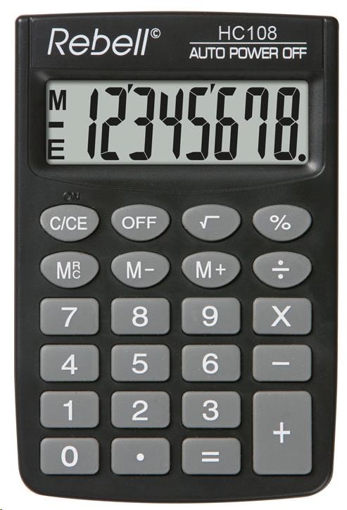 REBELL kalkulačka - HC108 - černá0 