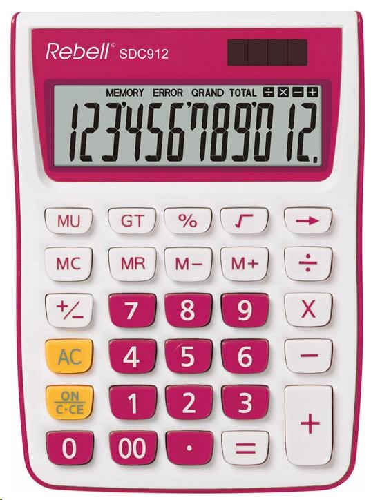 REBELL kalkulačka - SDC912 PK - růžová0 