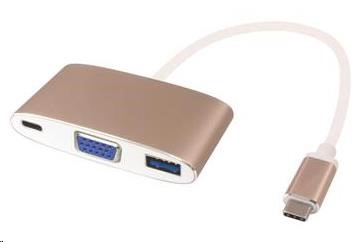 Prevodník PREMIUMCORD USB3.1 na VGA + USB3.0 + PD0 