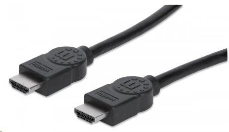 MANHATTAN kábel High Speed HDMI 4K,  3D,  Male to Male,  tienený,  čierny,  7, 5 m0 