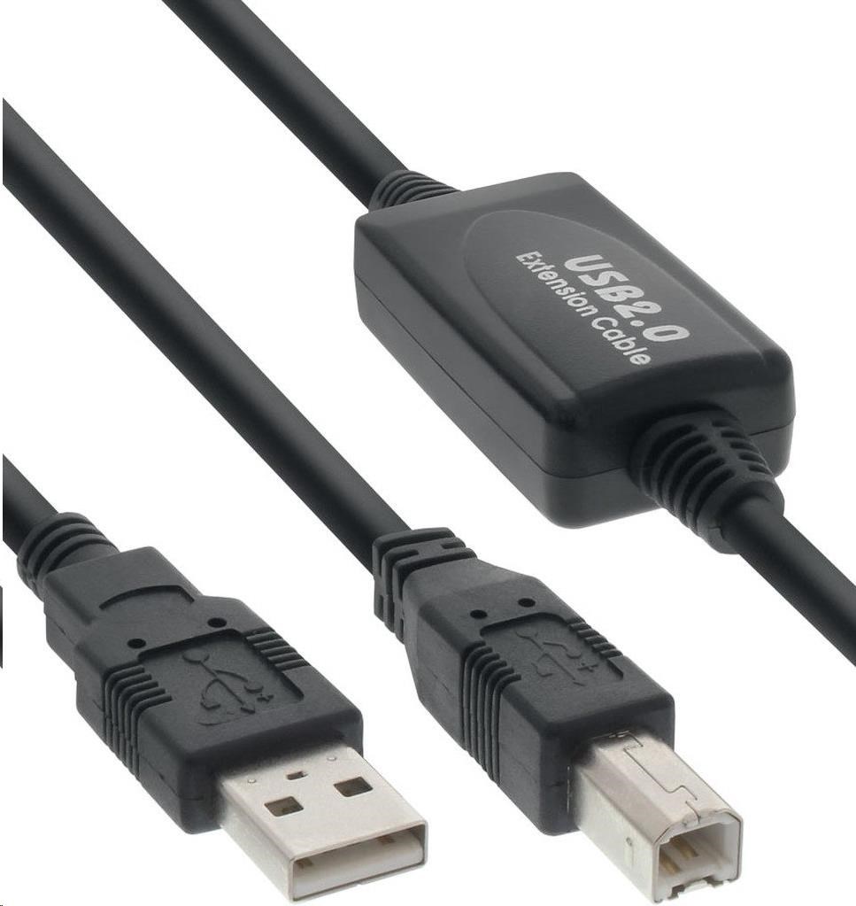 PREMIUMCORD USB 2.0 opakovač a prepojovací kábel A/ M-B/ M 10m1 