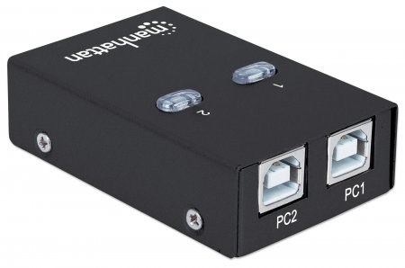 MANHATTAN USB 2.0 přepínač 2:1 (switch,  1 zařízení pro 2 PC)2 
