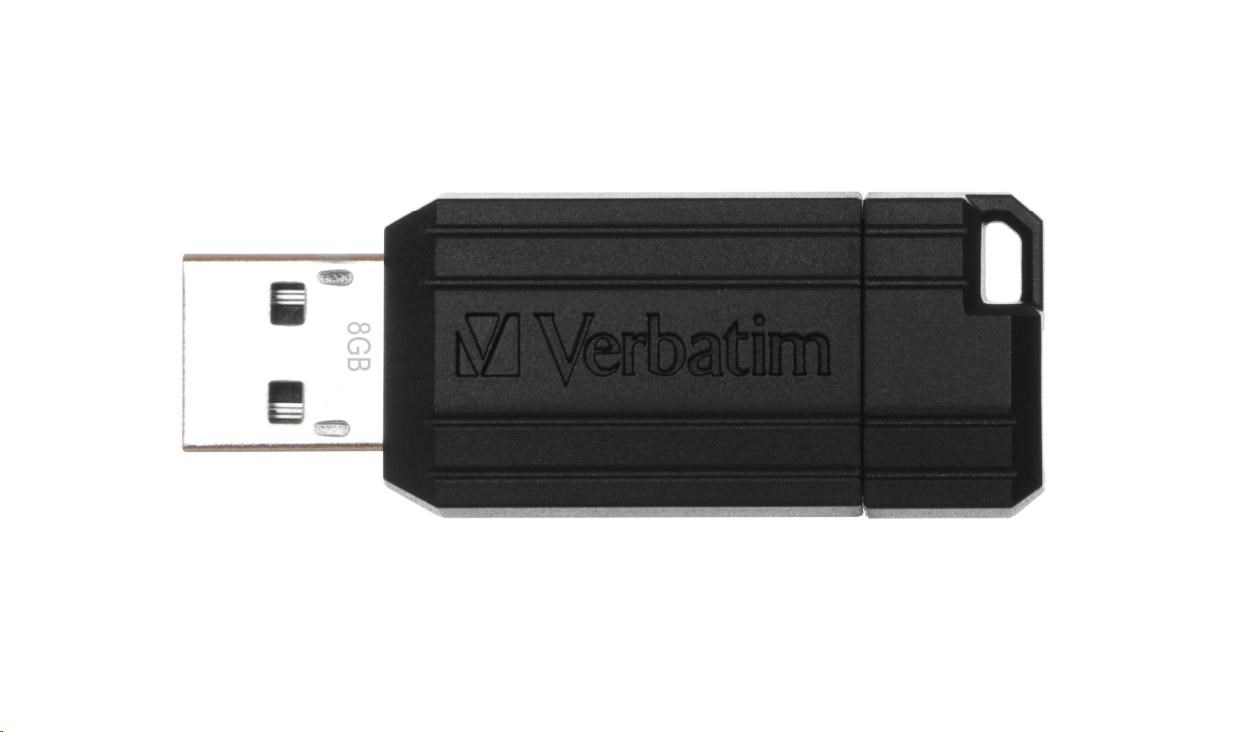 VERBATIM Flash disk 8 GB Store "n" Go PinStripe,  čierny0 