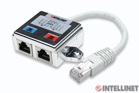 Intellinet 2-portový modulárny distribútor, rozdeľovač FTP RJ450 