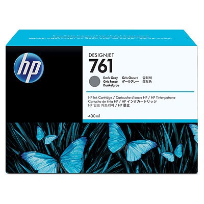 HP 761 Dark Grey DJ Ink Cart, 400 ml, CM996A0 