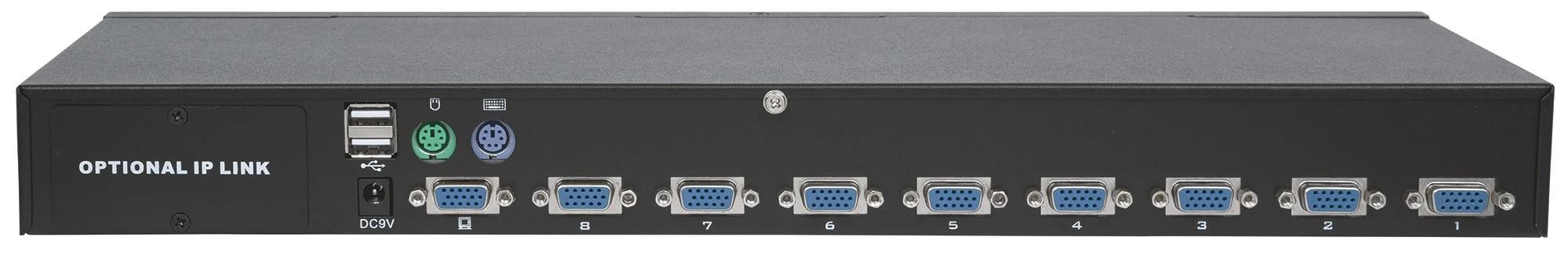 Intellinet 8-portový KVM prepínač do racku,  USB + PS/ 2,  vrátane 8 káblov0 