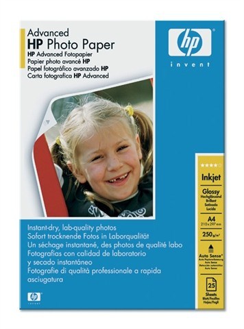 HP Advanced Glossy Photo Paper-25 sht/ A4/ 210 x 297 mm,  250 g/ m2,  Q5456A0 