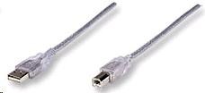MANHATTAN USB kábel 2.0 Kábel A-B 5 m (strieborný)0 