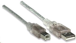 MANHATTAN USB kábel 2.0 Kábel A-B 5 m (strieborný)1 