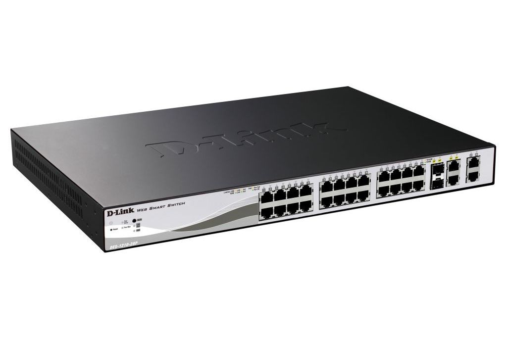 D-Link DES-1210-28P 24-portový 10/ 100 PoE Smart Switch + 2 Combo 1000BaseT/ SFP + 2 Gigabit0 