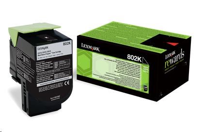 Čierny toner LEXMARK 802K pre CX310/410/510 z programu Lexmark Return (1 000 strán)0 