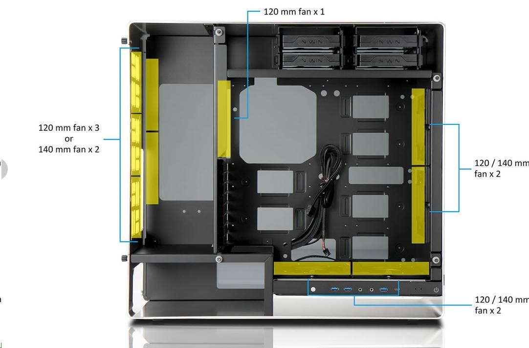 IN WIN case 909,  Full Tower,  bez zdroja,  strieborná,  USB 3.14 