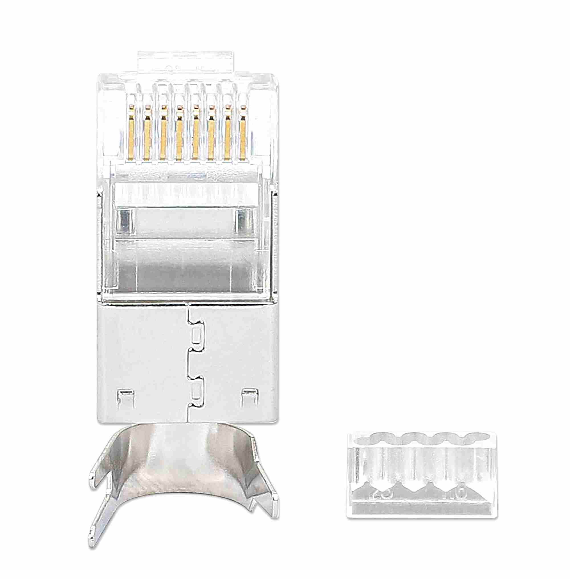 Intellinet konektor RJ45,  Cat6A,  tienený STP,  50µ,  drôt a kábel,  70 ks v balení3 