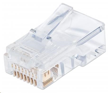 Intellinet konektor RJ45,  Cat5e,  UTP,  50µ,  drôt a kábel,  100 ks v balení0 