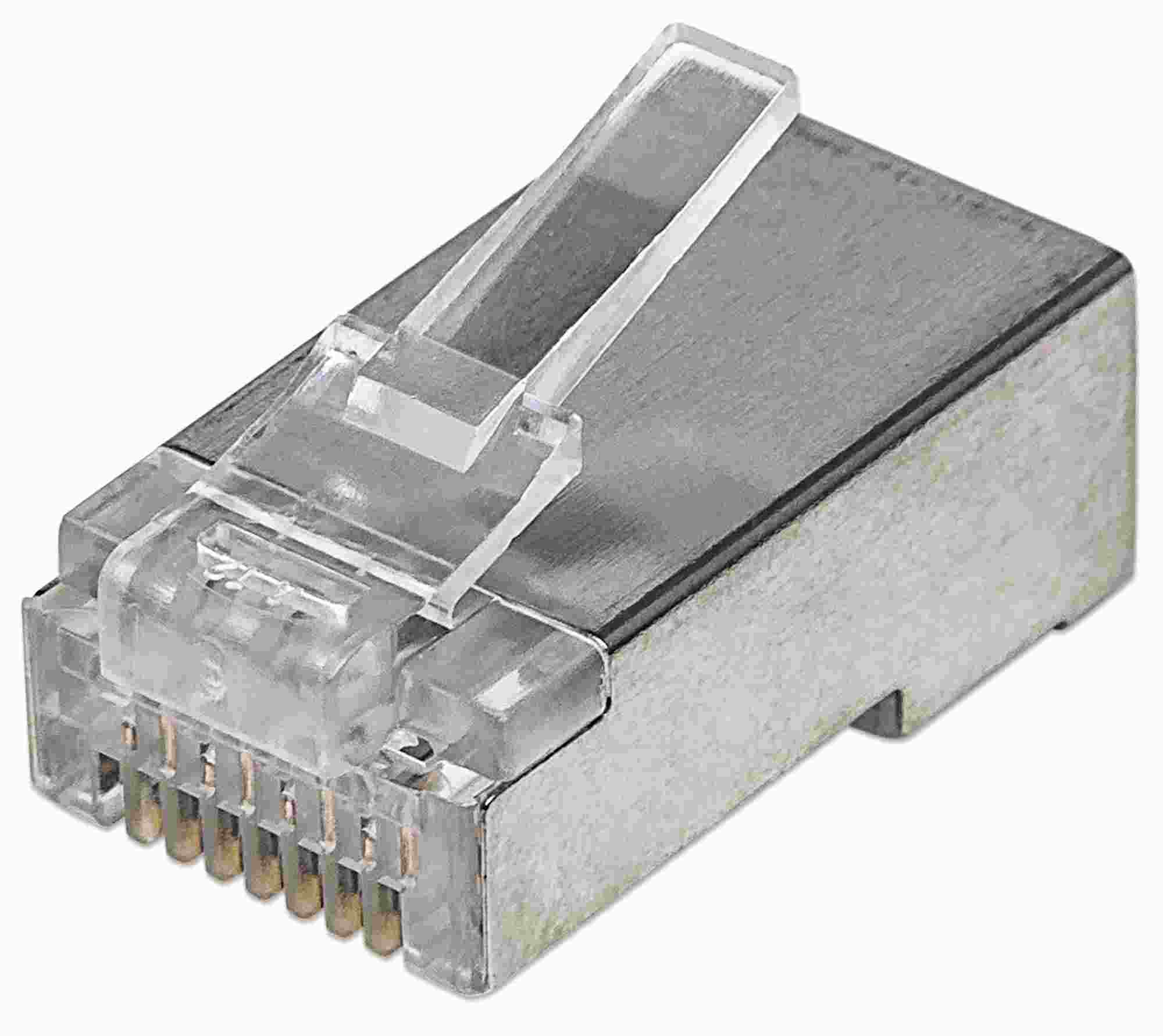 Intellinet konektor RJ45,  Cat5e,  tienený STP,  50µ,  drôt,  100 ks v balení0 