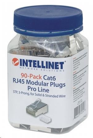 Intellinet konektor RJ45,  Cat6,  tienený STP,  50µ,  drôt a kábel,  90 ks v balení3 