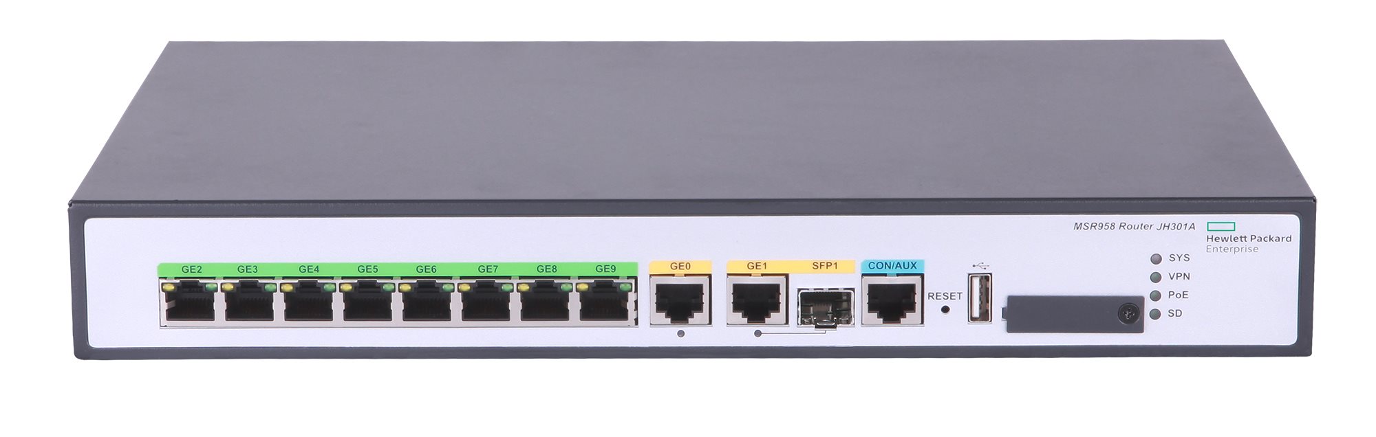 HPE FlexNetwork MSR958 1GbE and Combo 2GbE WAN 8GbE LAN PoE Router0 