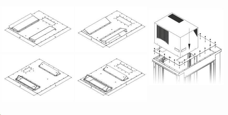 Montážna redukcia TRITON pre klimatizáciu X1 a X2 pre rozvádzač so šírkou 800 x 800 mm,  sivá0 