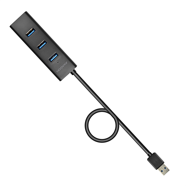 AXAGON HUE-S2BL,  4x USB 3.0 CHARGING hub,  micro USB nap. konektor,  kábel USB-A 1.2m2 