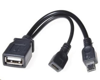 PREMIUMCORD USB redukčný kábel USB A/ samica+Micro USB/ samica - Micro USB/ samica OTG0 