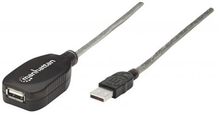 MANHATTAN USB kábel 2.0 A-A aktívne predĺženie 5 m,  možnosť reťazenia3 