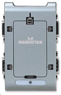 MANHATTAN prevodník USB na 4x sériový port (USB AM/ DB9M(4),  RS232)1 