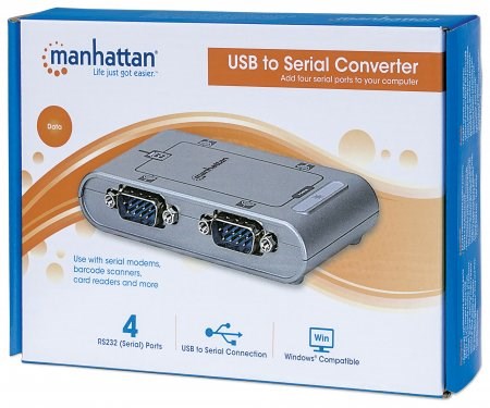 MANHATTAN prevodník USB na 4x sériový port (USB AM/ DB9M(4),  RS232)4 