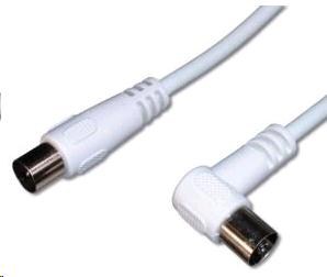 PREMIUMCORD TV anténny kábel 3 m,  90° konektor (koaxiálny,  M/ F,  75 Ohm)0 